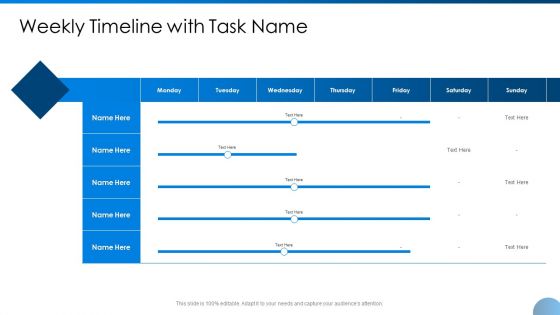 Weekly Timeline With Task Name Ppt Outline Slide Download PDF