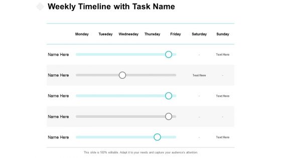 Weekly Timeline With Task Name Ppt PowerPoint Presentation File Gallery