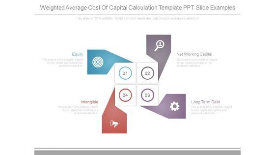 Weighted Average Cost Of Capital Calculation Template Ppt Slide Examples