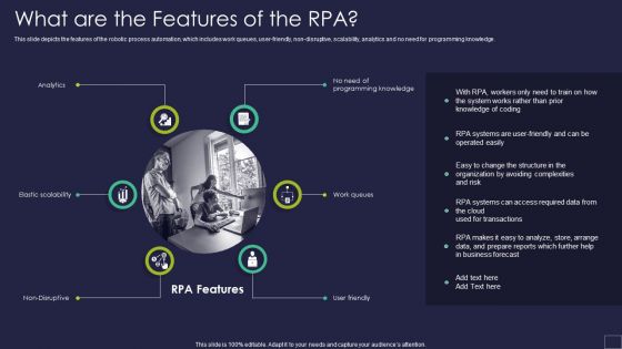 What Are The Features Of The RPA Robotic Process Automation Technology Summary PDF