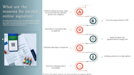 What Are The Reasons For Invalid Online Signature Ppt Portfolio Graphics Tutorials PDF What Are The Reasons For Invalid Online Signature Ppt Portfolio Graphics Tutorials PDF