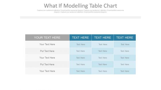 What If Modelling Table Chart Ppt Slides