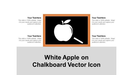 White Apple On Chalkboard Vector Icon Ppt PowerPoint Presentation Ideas Maker PDF