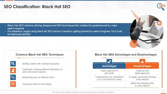 White Grey And Black SEO Types Training Ppt