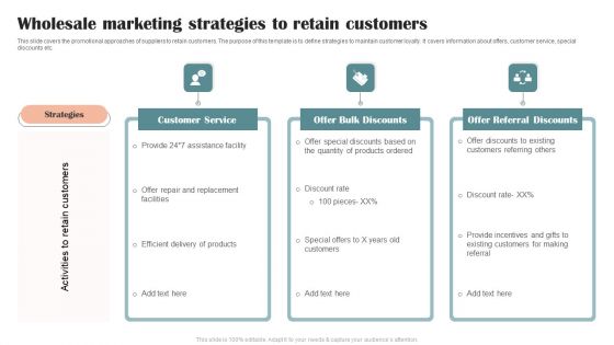 Wholesale Marketing Strategies To Retain Customers Download PDF