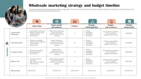 Wholesale Marketing Strategy And Budget Timeline Graphics PDF Wholesale Marketing Strategy And Budget Timeline Graphics PDF