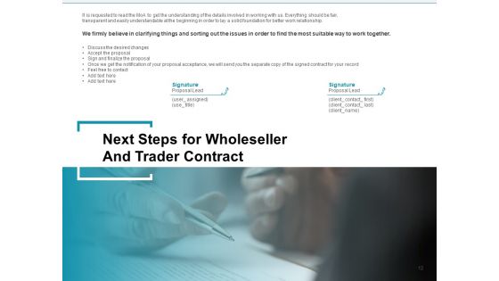 Wholeseller And Trader Contract Proposal Ppt PowerPoint Presentation Complete Deck With Slides