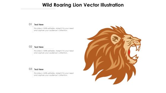 Wild Roaring Lion Vector Illustration Ppt PowerPoint Presentation Styles Elements PDF