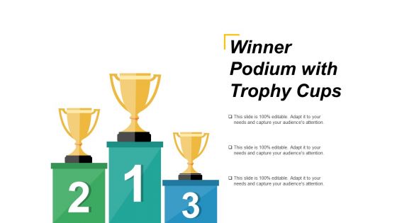 Winner Podium With Trophy Cups Ppt PowerPoint Presentation Layouts Pictures
