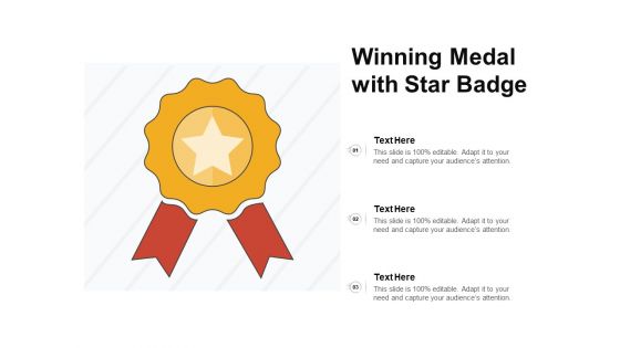 Winning Medal With Star Badge Ppt PowerPoint Presentation Slides Icons PDF