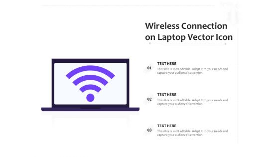 Wireless Connection On Laptop Vector Icon Ppt PowerPoint Presentation Model Example Introduction PDF