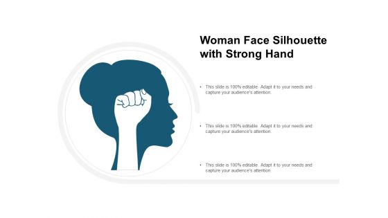 Woman Face Silhouette With Strong Hand Ppt PowerPoint Presentation Infographics Brochure