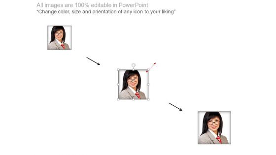 Woman Photo With Business Report Powerpoint Slides