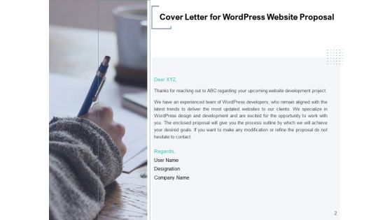 Wordpress Website Proposal Template Ppt PowerPoint Presentation Complete Deck With Slides
