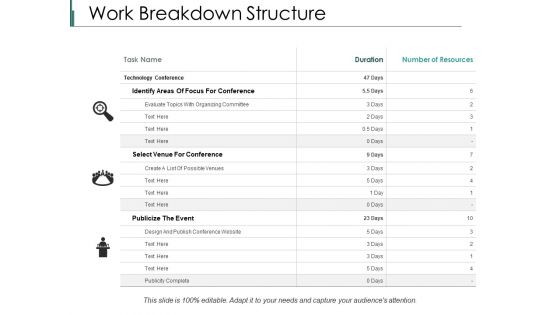 Work Breakdown Structure Ppt PowerPoint Presentation Icon Topics
