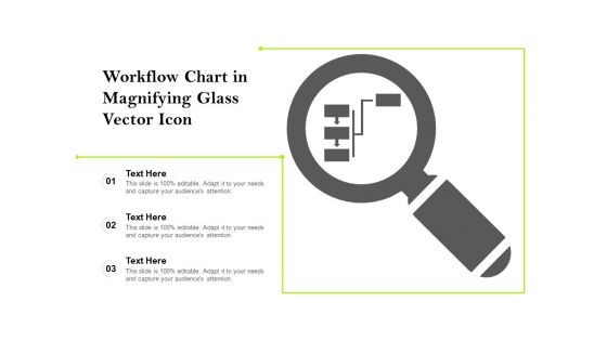 Workflow Chart In Magnifying Glass Vector Icon Ppt PowerPoint Presentation Gallery Portfolio PDF
