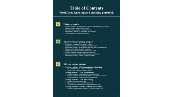 Workforce Learning And Training Playbook Template