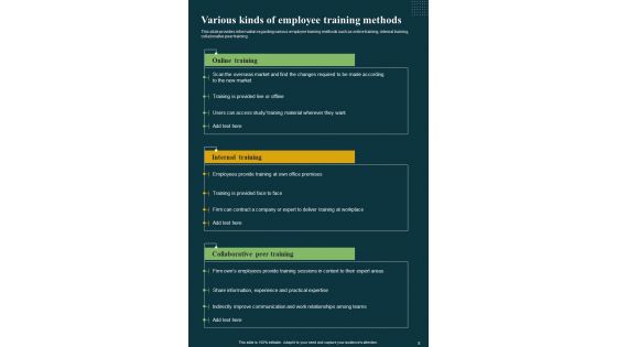 Workforce Learning And Training Playbook Template