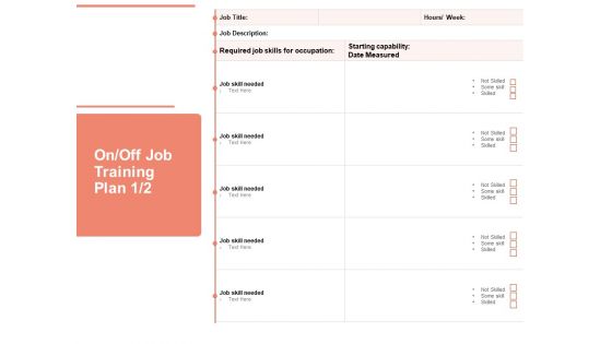 Workforce Planning System On Off Job Training Plan Ppt PowerPoint Presentation Summary Design Ideas PDF
