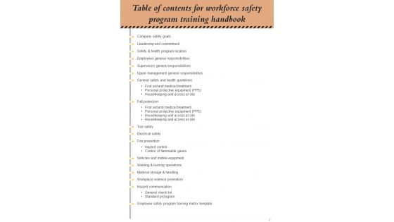 Workforce Safety Program Training Handbook