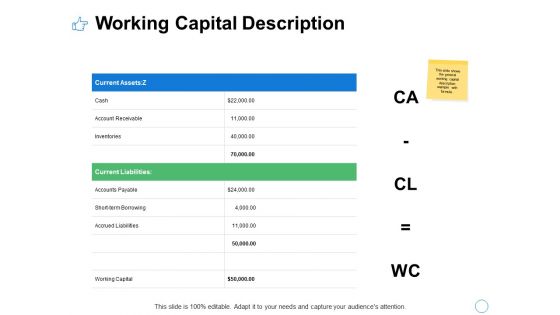 Working Capital Description Ppt PowerPoint Presentation Gallery Background Images