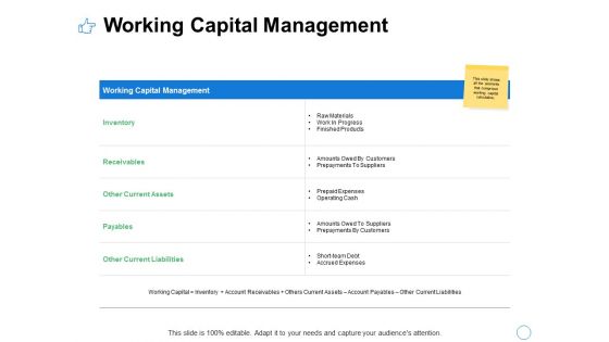 Working Capital Management Ppt PowerPoint Presentation Infographic Template Styles