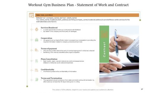 Workout Gym Business Plan Ppt PowerPoint Presentation Complete Deck With Slides
