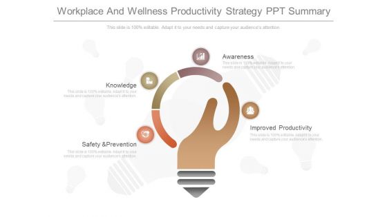 Workplace And Wellness Productivity Strategy Ppt Summary
