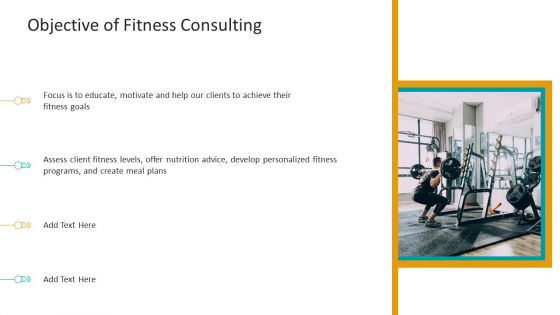 Workplace Wellness Objective Of Fitness Consulting Mockup PDF