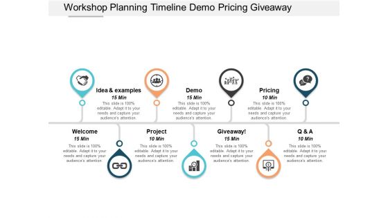 Workshop Planning Timeline Demo Pricing Giveaway Ppt PowerPoint Presentation Pictures Vector