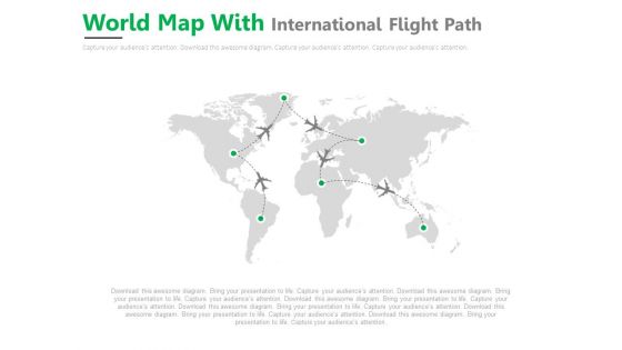 World Air Route Map Diagram Powerpoint Slides
