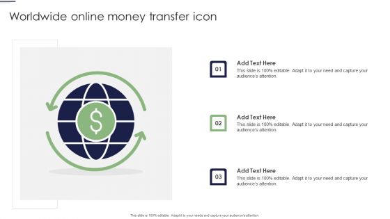 Worldwide Online Money Transfer Icon Ppt PowerPoint Presentation File Infographics PDF