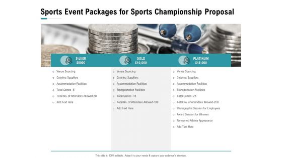 Worldwide Tournament Sports Event Packages For Sports Championship Proposal Ppt Professional Outline PDF