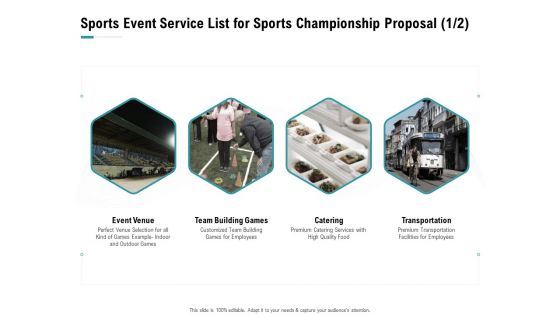 Worldwide Tournament Sports Event Service List For Sports Championship Proposal Venue Ppt File Professional PDF