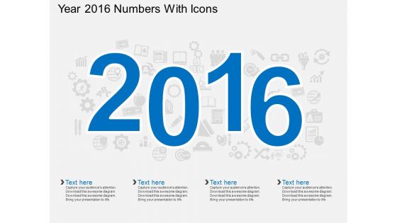 Year 2016 Numbers With Icons Powerpoint Template