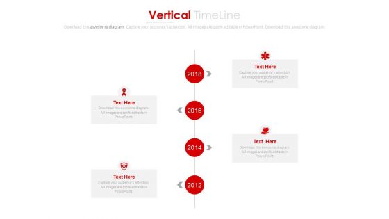 Year Based Vertical Timeline With Company Profile Powerpoint Slides