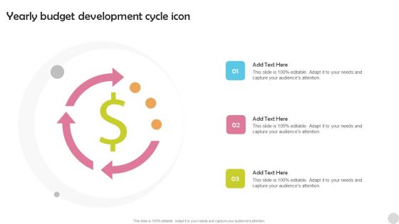 Yearly Budget Development Cycle Icon Pictures PDF