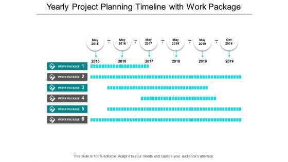 Yearly Project Planning Timeline With Work Package Ppt PowerPoint Presentation Gallery Backgrounds