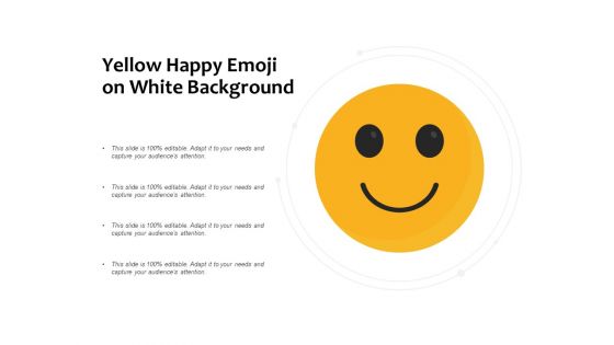 Yellow Happy Emoji On White Background Ppt PowerPoint Presentation Outline Visuals