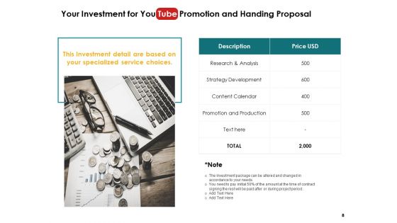You Tube Promotion And Handing Proposal Ppt PowerPoint Presentation Complete Deck With Slides