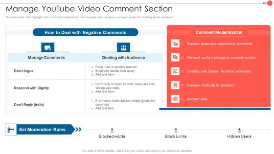 Youtube Advertising Techniques Manage Youtube Video Comment Section Pictures PDF