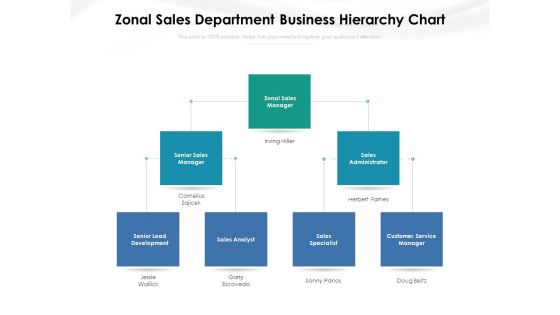 Zonal Sales Department Business Hierarchy Chart Ppt PowerPoint Presentation File Gridlines PDF