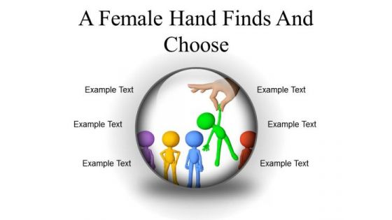 A Female Hand Finds And Choose Metaphor PowerPoint Presentation Slides C