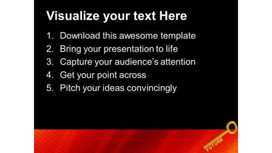 A Gold Key With The Word Future PowerPoint Templates Ppt Backgrounds For Slides 0113