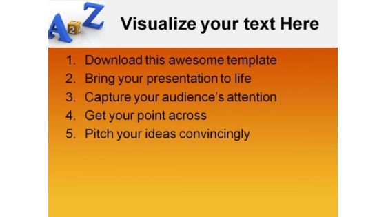 A To Z Education PowerPoint Backgrounds And Templates 1210