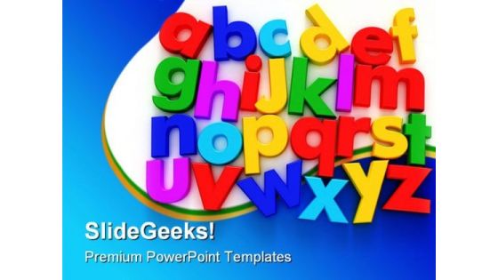 A To Z Education PowerPoint Template 1010