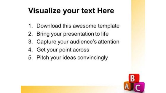 Abc Alphabetic Cubes Education PowerPoint Templates And PowerPoint Themes 0412