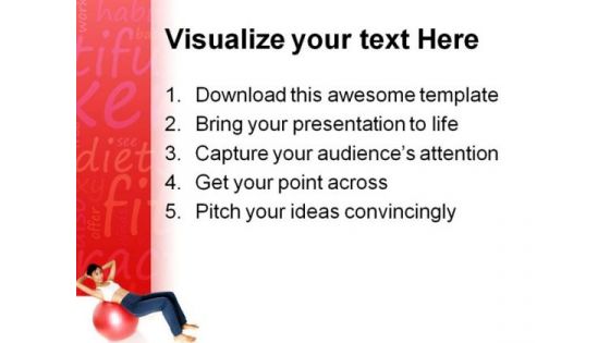 Abdominal Crunch Health PowerPoint Background And Template 1210