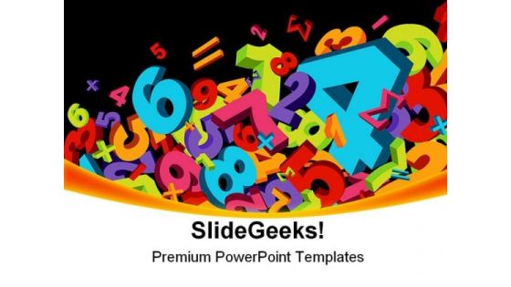 Abstract Numbers Education PowerPoint Themes And PowerPoint Slides 0411