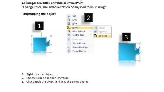 Accumbent Illustration Of Puzzle Process Using 8 Stages Vision Templates PowerPoint